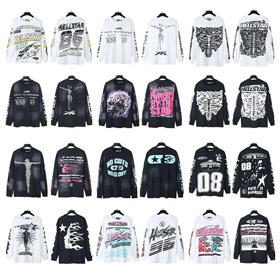 HELLSTAR impressão gráfica camiseta de manga longa-4428  