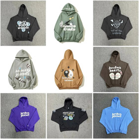 Broken Planet Carta Impressão Hoodie--4429  