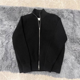 Margiela toda a versão de lã alto colar zíper cardigan suéter jaqueta-4471  