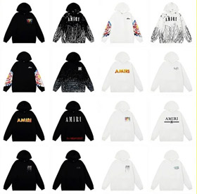 AMIRI tinta-salpicada pintura celeste rachadura unicórnio braço hoodie sweater-4494  