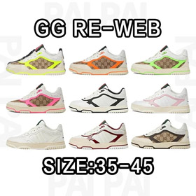 GUCCI Re-Web tela em relieve grão textura baixa-top tênis-5136  