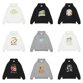 Casablanca carta padrão com capuz manga longa suéter-5138  