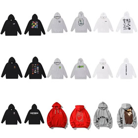 Um BATHING APE BAPE solto ajuste impresso Hoodie-5147  
