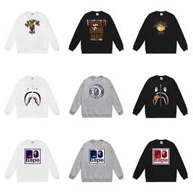 Um BATHING APE BAPE Crewneck Tubarão Sweatshirt-5148  