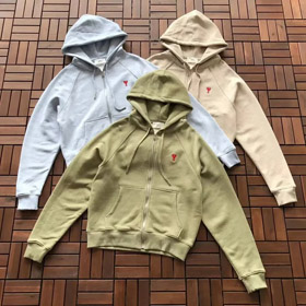 AMIPARIS De Coeur Coração padrão com capuz Zip-Up Sweatshirt-5153  