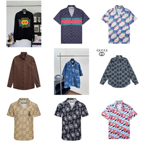 GUCCI impressa camisa de manga curta-5158  