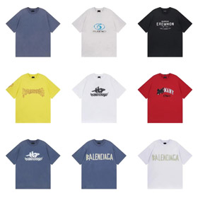 Balenciaga puro algodão impresso carta manga curta camiseta-5174  