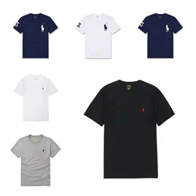 Polo Ralph Lauren urso impressão pescoço tripulação manga curta algodão t-shirt-5199  