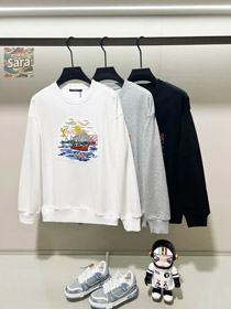 Louis Vuitton LV Loewe nova versátil algodão puro pescoço tripulação suéter-5211  