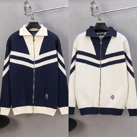 Louis Vuitton (LV) nova carta de chegada bordado zip-up suéter de malha-5220  