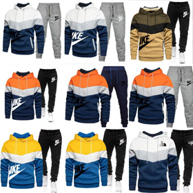 Novo multi-colorido patchwork com capuz suéter set-5221  