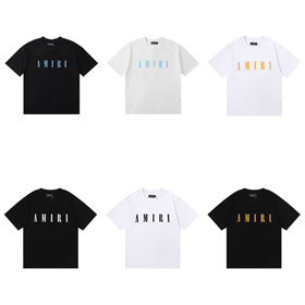 AMIRI slim-fit manga curta peso pesado puro algodão T-shirt-5224  