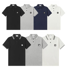 Ilha de pedra solto-ajuste transpirável camiseta de manga curta-5243  