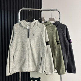 Ilha de pedra zip-up fleece-forrado com capuz jaqueta-5247  