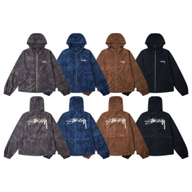 Stussy novo casual solto-ajuste carta impressão rompe-vento com capuz jaqueta-5274  