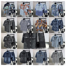 Louis Vuitton (LV) terno de denim solto é elegante-5317  