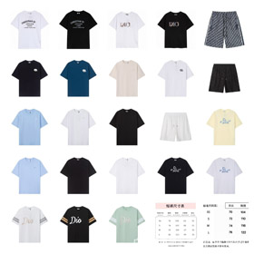 Dior nova coleção casual solto camiseta de manga curta com bordado letra impressão-5318  