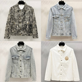 Louis Vuitton LV Gucci Dior logotipo carta jacquard bordado jaqueta de denim-5320  