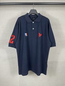 Burberry afligido, logotipo de cavalo bordado, camisa de polo casual de ajuste solto-5331  