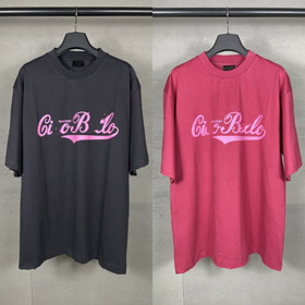 Camiseta de manga curta casual dos homens Balenciaga nova com impressão de carta angustiada no peito-5334  