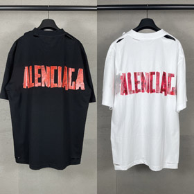 Balenciaga nova coleção afligida e desvanecido loose-fit camiseta de manga curta com impressão-5335  