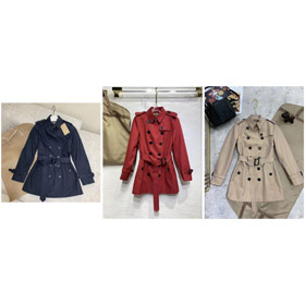 Burberry equipado casaco curto duplo-peito com uma cintura cintura-5342  