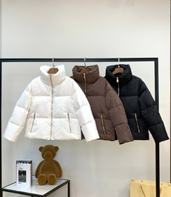Prada nova minimalista solto-ajuste stand-collar zip-up para baixo jaqueta-5358  