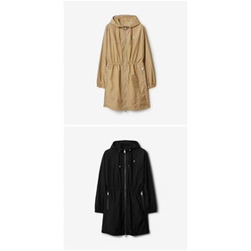 Burberry novo estilo stand-collar equipado cintura solto encaixe com capuz jaqueta-5359  