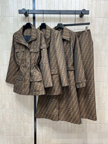 Fendi novo jacquard casual combinado terno set-5365  