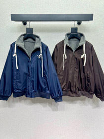 Miu Miu nova reversível zip-up solto-ajuste casual jaqueta-5373  