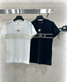 Dior novo pescoço redondo manga curta casual e versátil T-shirt-5375  