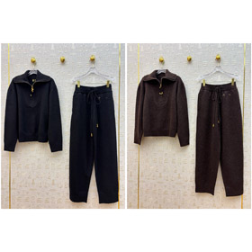 Schiaparelli novo lapela meia-zip terno de malha-5377  