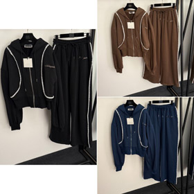 Schiaparelli novo logotipo bordado de malha com capuz zip-up tracksuit-5381  