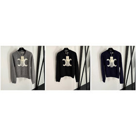 Celine alta gama nova chegada, simples redondo pescoço de manga longa suéter de malha-5403  