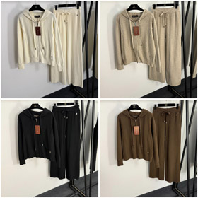 Loro Piana suéter de malha conjunto com decote quadrado e botões decorativos-5404  