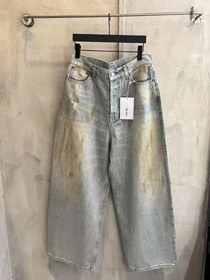 Acne Studios splatter-pintura tingido denim calças casuais de perna reta-5440  