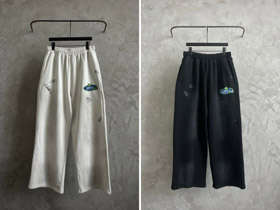 Balenciaga angústia carta bordado calças de perna reta-5450  