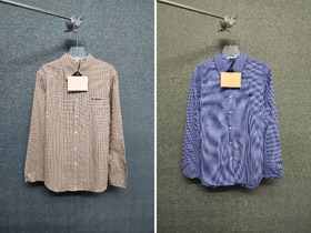 Miu Miu camisa verificada com letras bordadas-5457  