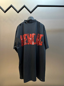 Balenciaga vintage afligido rasgado solto encaixe moda T-shirt-5459  
