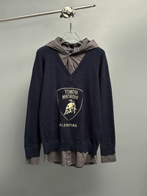 Balenciaga x Lamborghini colaboração faux suéter de malha de lã de duas peças-5484  