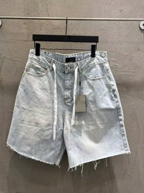 Balenciaga novo cordão lavado solto perna reta denim shorts-5489  