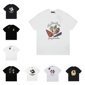 Louis Vuitton LV impressa coleção minimalista camiseta de manga curta-5511  