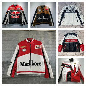 Marlboro Aime Leon Dore couro zíper beisebol Jersey-5517  