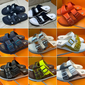 Louis Vuitton LV novo treinador fivela plana sandálias-5567  