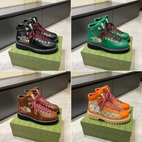 O rosto norte x Gucci impressão em relieve Botas de tornozelo-5590  