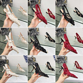 Dior bordado sapatos planos com arco e cortes de renda-5615  