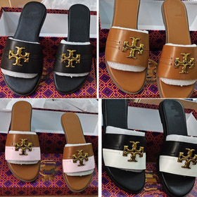 Tory Burch novas sandálias planas com fivela de metal-5634  