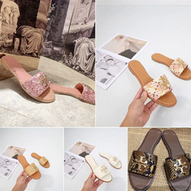 Tory Burch novas sandálias planas metálicas-5668  