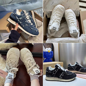 New Balance x Miu Miu NB 574 lace-up round-toe sapatos de tênis low-top-5686  