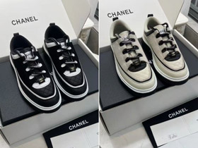 Chanel nova plataforma estilo panda cor-bloqueado coberto papai sapatos-5702  